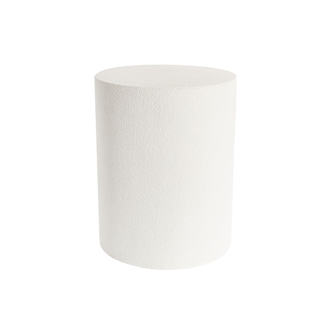 Fibreglass Plinth Round Limestone White (33cmDx41cmH)