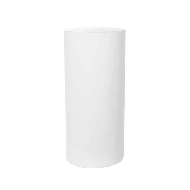Fibreglass Plinth Round Gloss White (33cmDx71cmH)