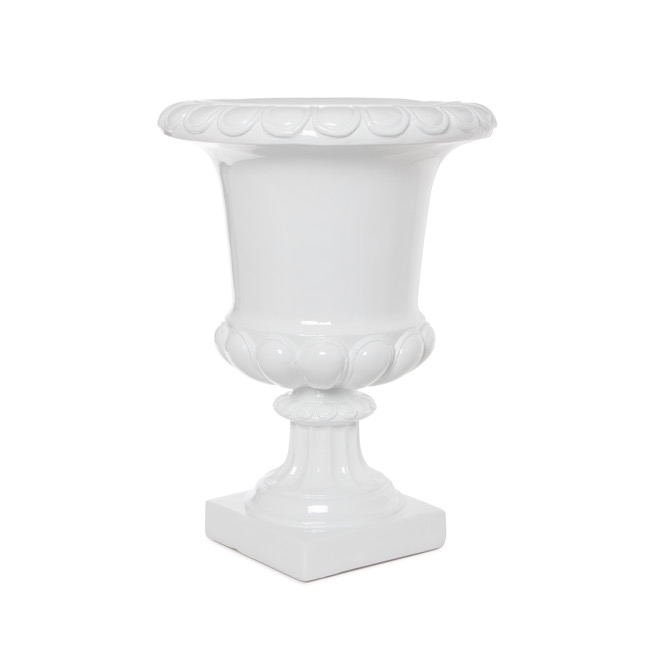 Fibreglass Classic Urn Gloss White (38cmDx50cmH)