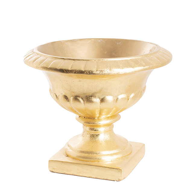 Fibreglass Squat Urn Champagne Gold (42cmDx35cmH)