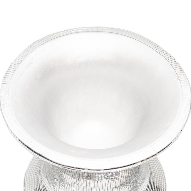 Mosaic Fibreglass Urn Stunning Silver (37cmDx62cmH)
