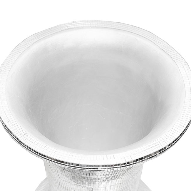Mosaic Fibreglass Urn Stunning Silver (41cmDx92cmH)