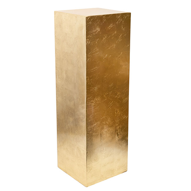 Fibreglass Plinth Square Champagne Gold (38x38x121cmH)