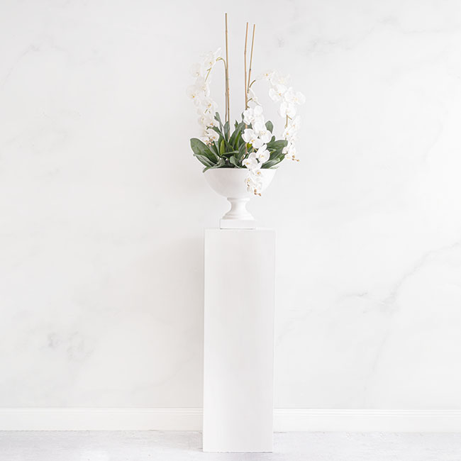 Fibreglass Plinth Square Gloss White (38x38x121cmH)