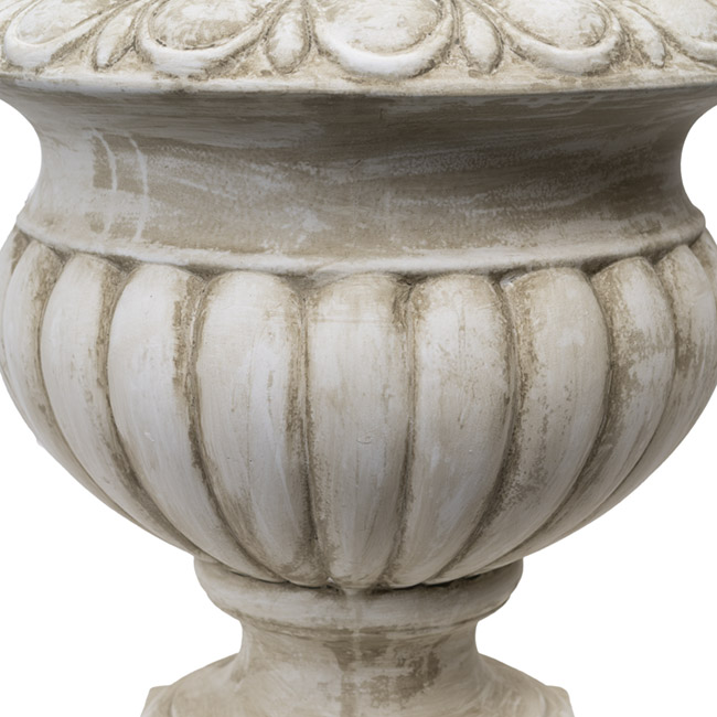 Montague Fibreglass Urn Antique White (60x60x65cmH)