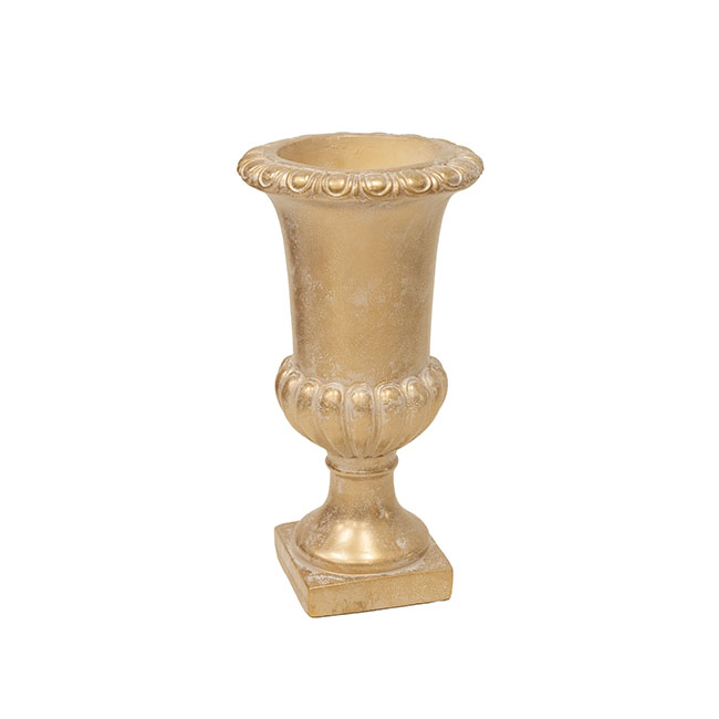 Fibreglass Flute Urn Powdered Gold (32x60cmH)