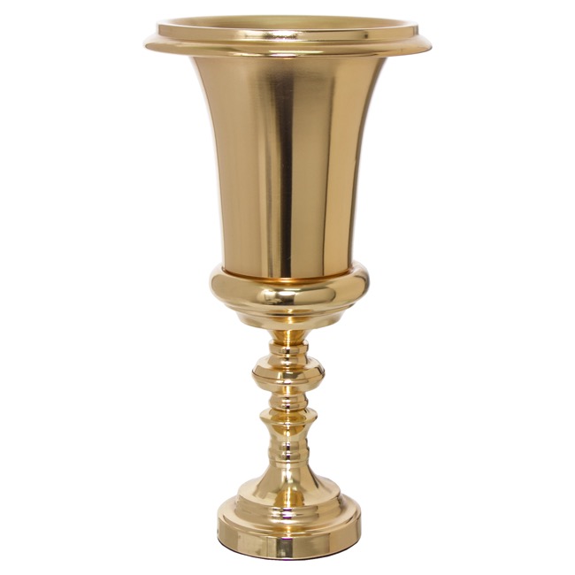 Metal Urn Trumpet Vase Gold (26x26x50cmH)