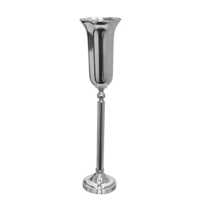 Metal Vase Tall Silver (21Dx91cmH)