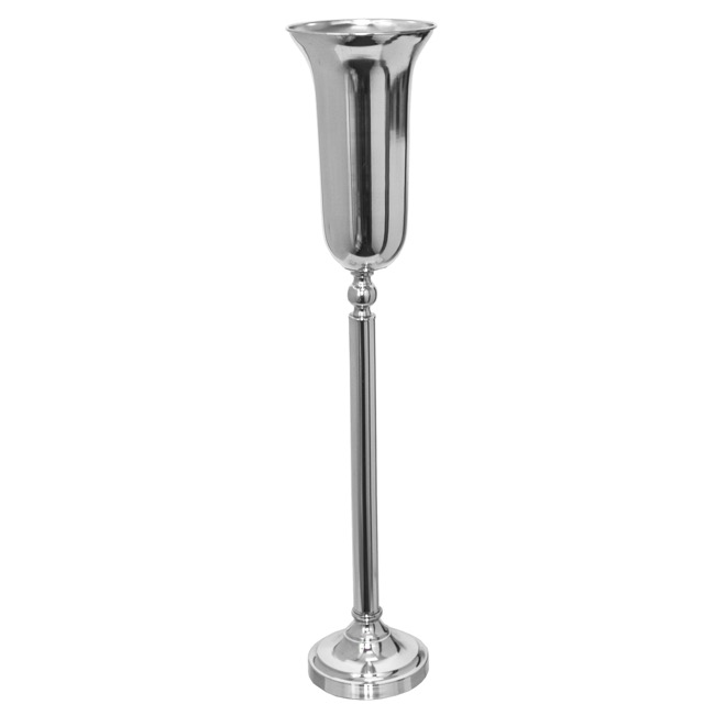 Metal Vase Tall Silver (21Dx102cmH)