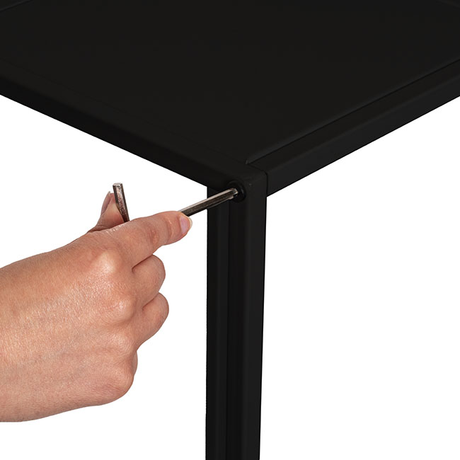 Metal Centrepiece Flower Table Stand KD Black (30x30x110cmH)
