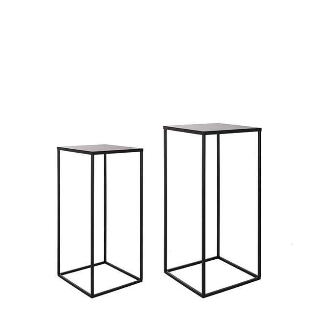 Metal Centrepiece Table Stand Set 2 Black (65cmH&50cmH)