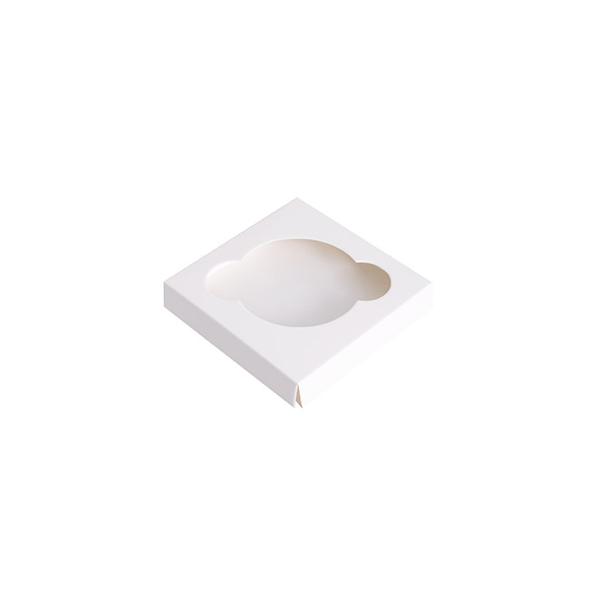 Cupcake Box Clear with Insert 30mic White (90x90x90mm) Pk 10