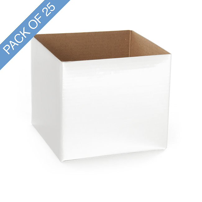 Mini Posy Box Pack 25 White (13x12cmH)