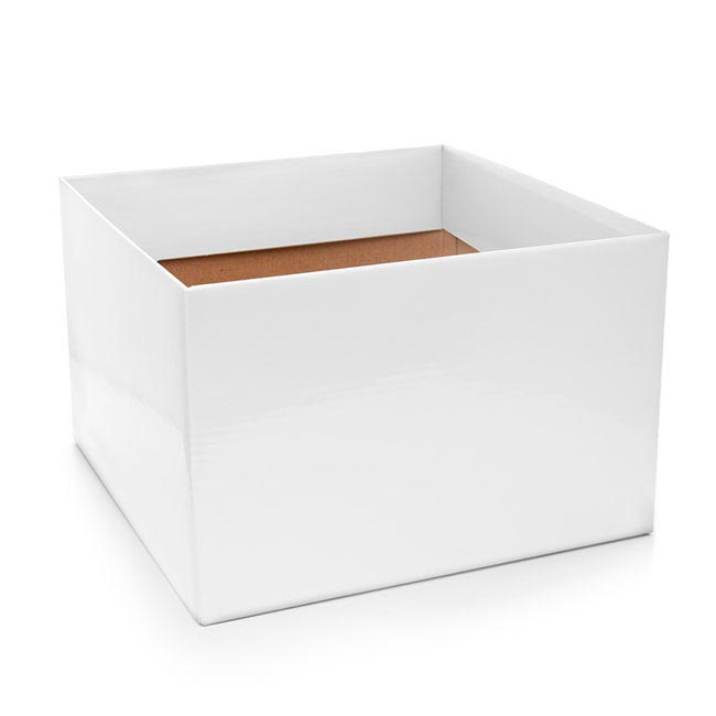 Posy Box Large with Flap White (22x14cmH)