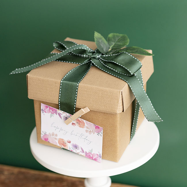 Gift Box with Lid Mini Flat Pack Matte Kraft (13x12cmH)