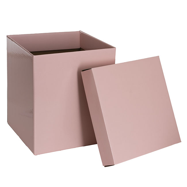 Gift Box with Lid Tall Flat Pack Baby Pink (22x22x25cmH)