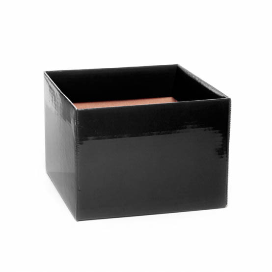 Posy Box Medium No.6 with Flap Black (16x16x12cmH)