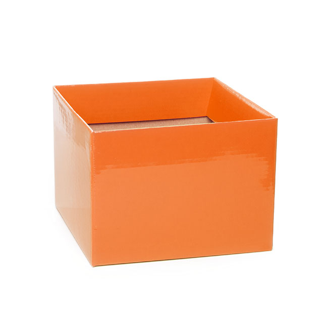 Posy Box Medium No.6 with Flap Orange (16x16x12cmH)