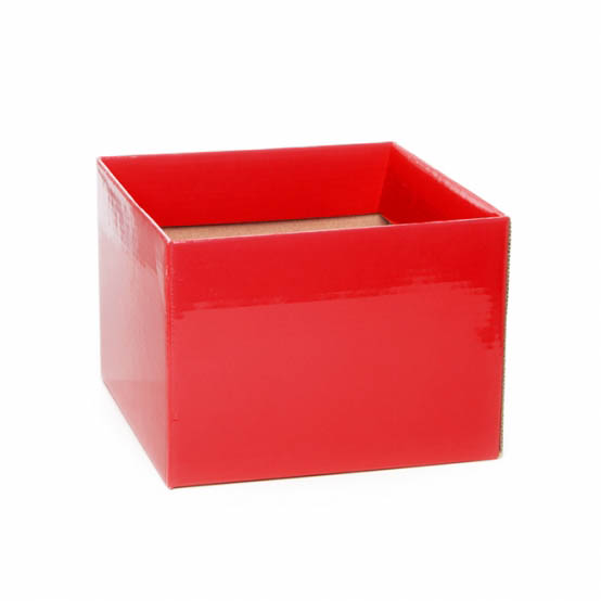 Posy Box Medium No.6 with Flap Red (16x16x12cmH)