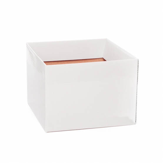 Posy Box Medium No.6 with Flap White (16x16x12cmH)