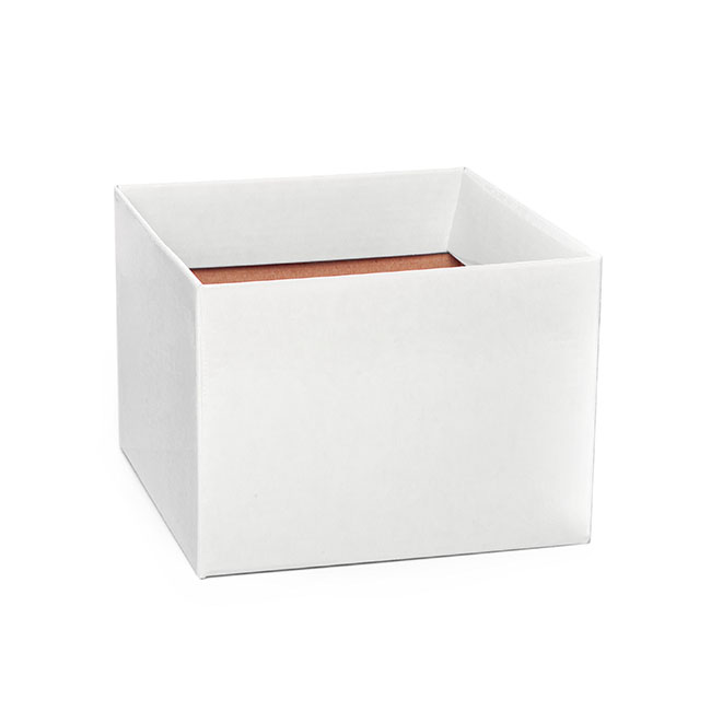 Posy Box Medium No.6 with Flap Matte White (16x16x12cmH)