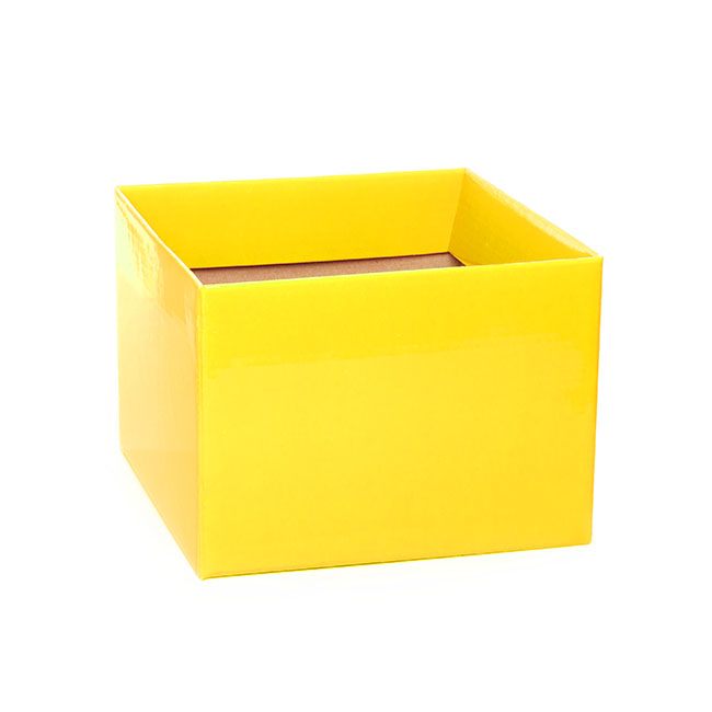Posy Box Medium No.6 with Flap Yellow (16x16x12cmH)