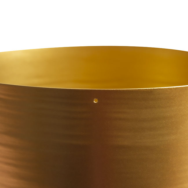 Metal Pot Round Brass Gold (20x18cmH)