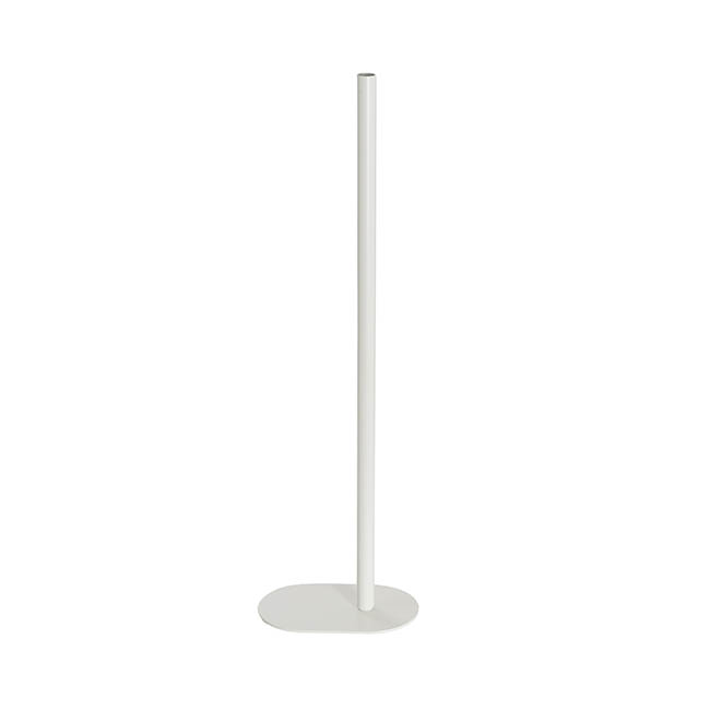 Tall Single Metal Tube Vase White (15x9x50cmH)