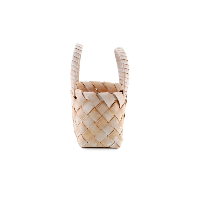 Nordic Woven Basket Planter White Wash (21x16x15cmH)