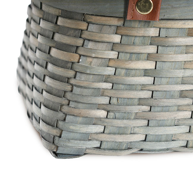 Nordic Stripe Woven Basket Planter Sage (21x16x10cmH)