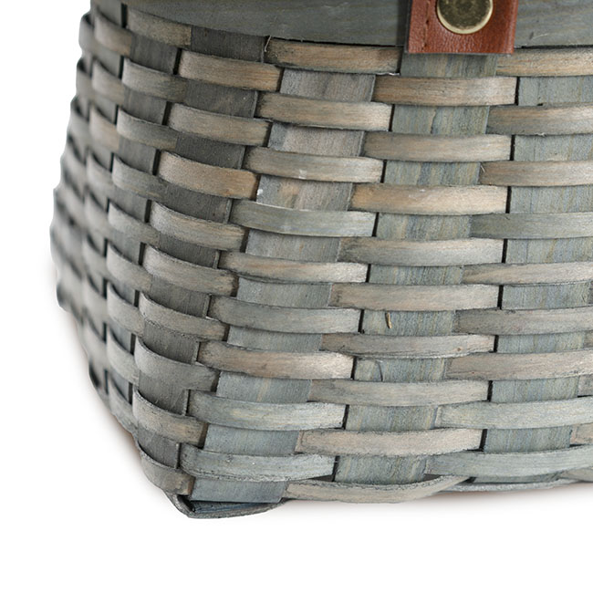 Nordic Stripe Woven Basket Planter Sage (18x14x10cmH)