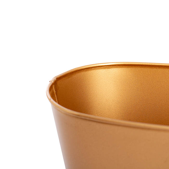 Madison Tin Bucket Oval Gold (26.5x14x11.5cmH)