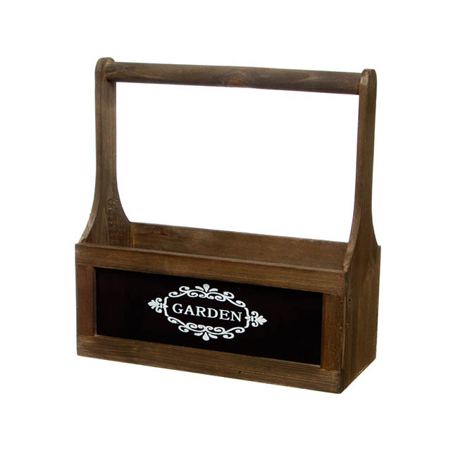 Wooden Carry Tote Chalkboard Brown (27x11.5x28cmH)