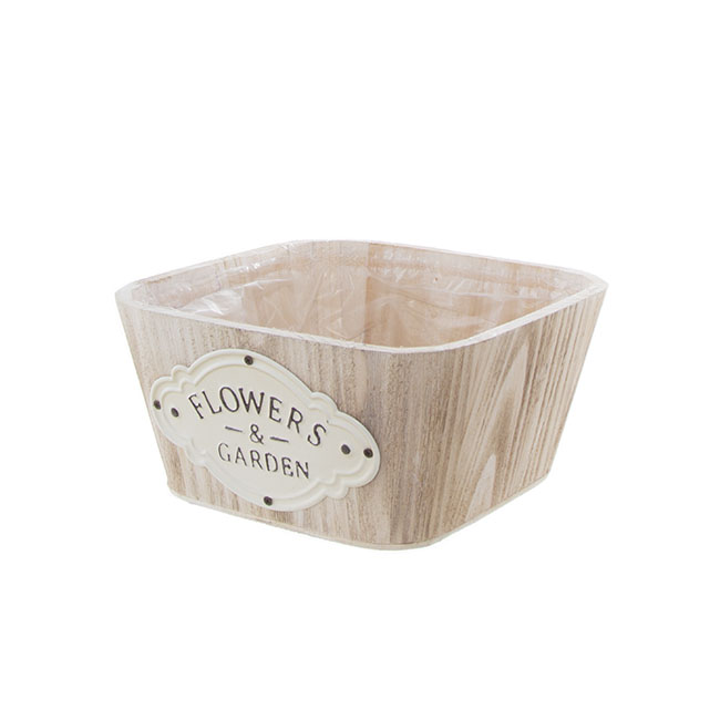 Nature Touch Wooden Square Planter (22x22x10cmH)