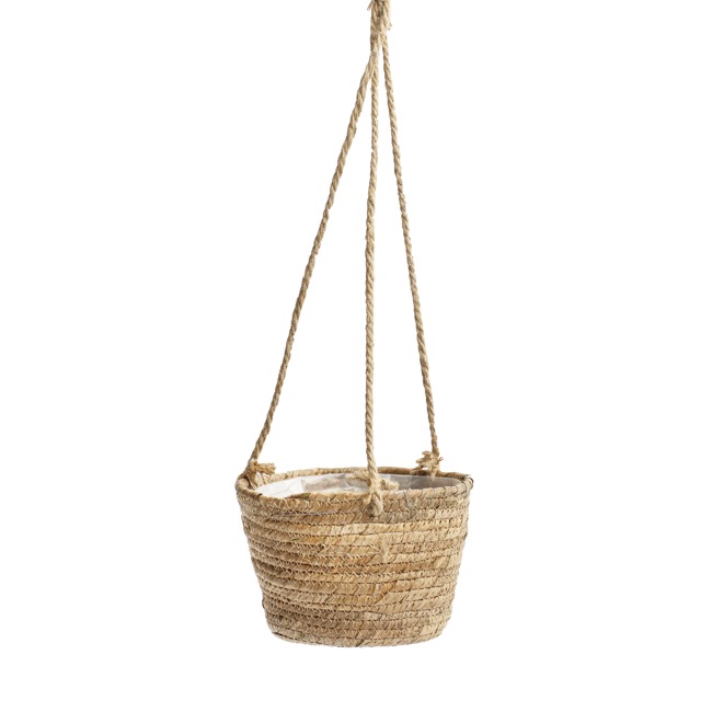Maya Grass hanging Basket Round  Natural (22Dx16.5cmHx68TH)