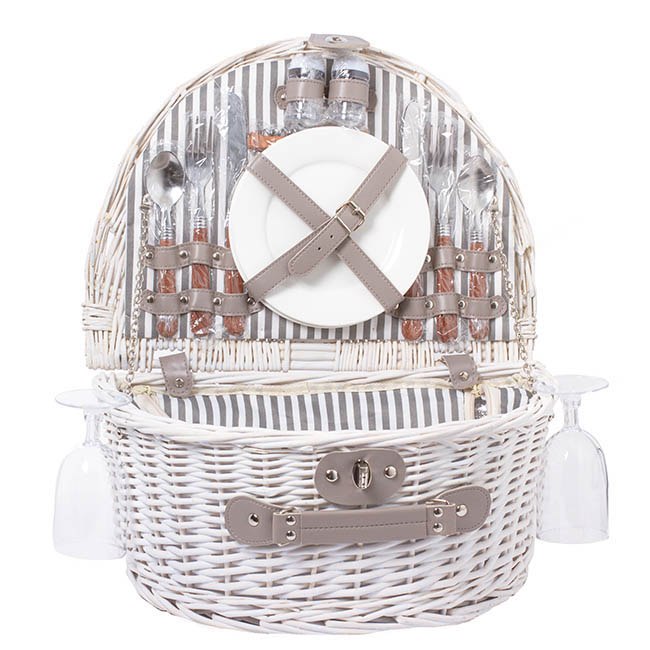 2 Person Picnic Basket White (40x30x19cmH)