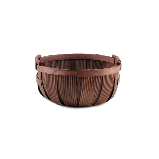 Woven Barrel Hamper Bowl Dark Brown (D28x12cmH)