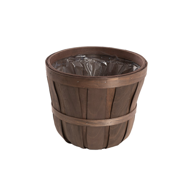 Woven Barrel Planter Dark Brown (30x25cmH)