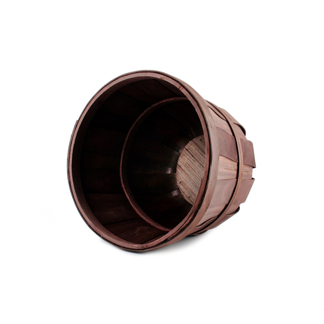 Woven Barrel Hamper Dark Brown (35x30cmH)