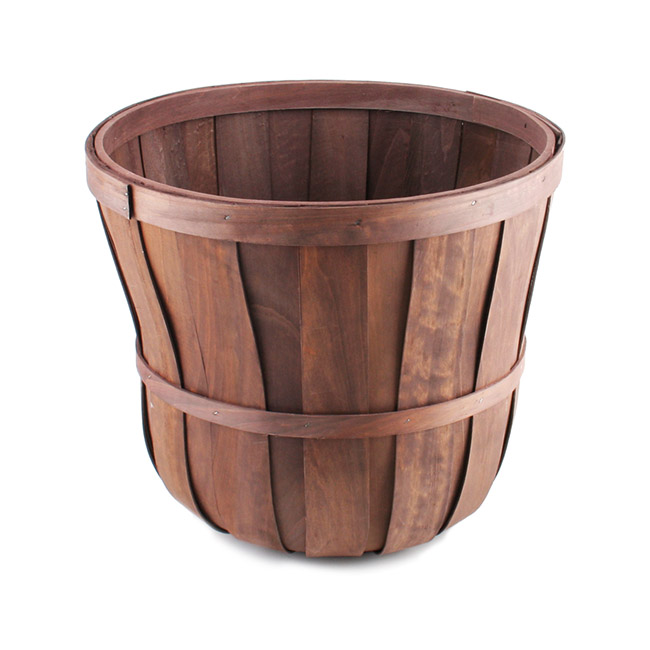 Woven Barrel Hamper Dark Brown (40x35cmH)