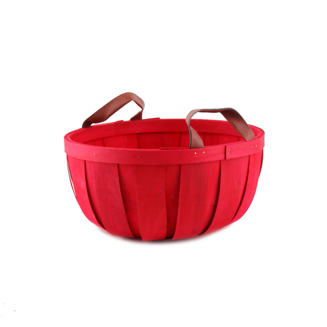Woven Barrel Bowl Red (28x13.5cmH)
