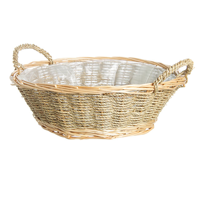 Seagrass Willow Tray Round Natural (34cmDx12cmH)