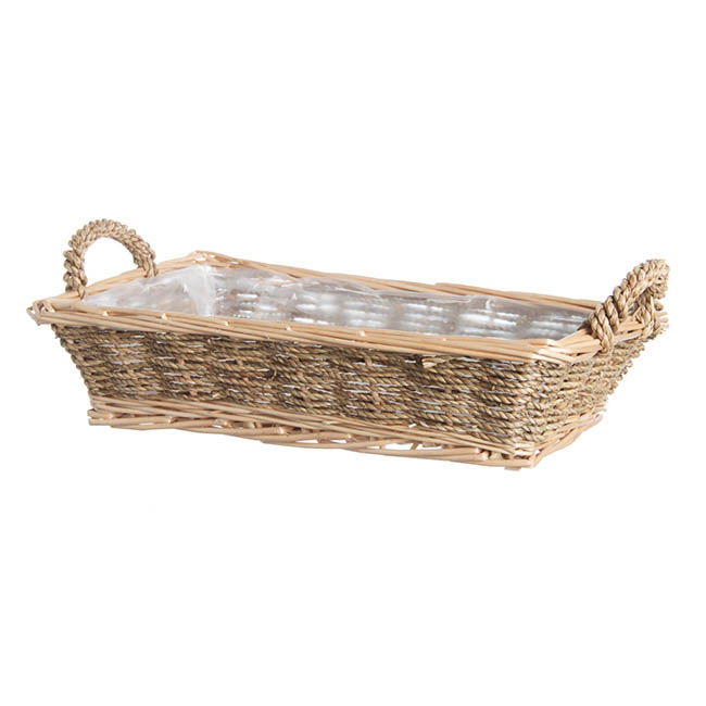 Seagrass Willow Tray Rectangle Natural (33x20x8cmH)