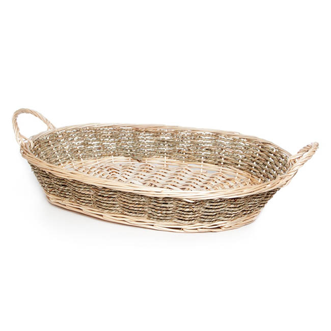 Seagrass Willow Duo Tray Oval Large Natural (51x36.5x10cmH)