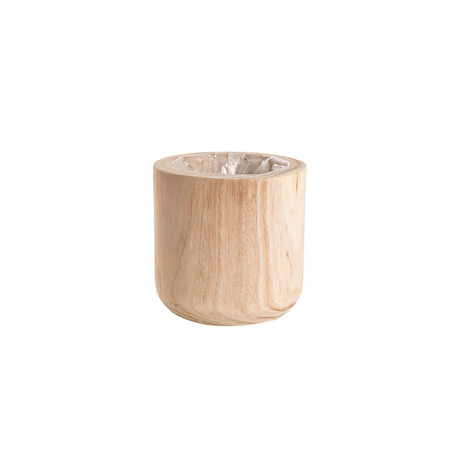 Wooden Cylinder Pot Natural (16cmx16cmH)