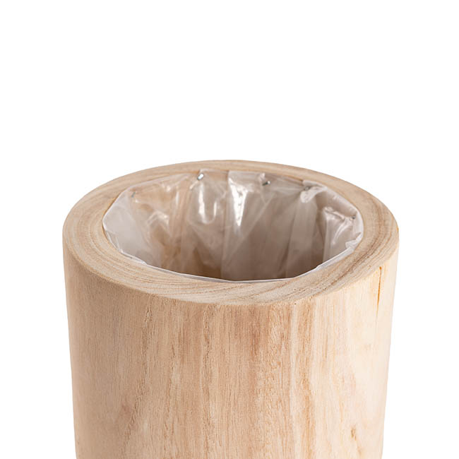 Wooden Cylinder Pot Natural (23cmx23cmH)