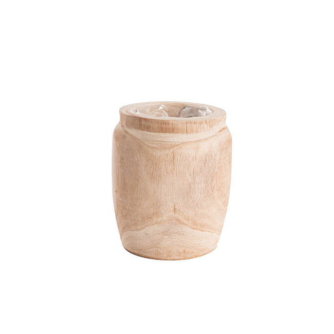 Wooden Hezlett Pot Natural (16cmx20cmH)