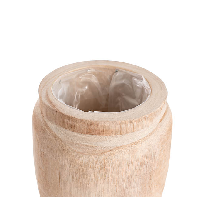 Wooden Hezlett Pot Natural (16cmx20cmH)