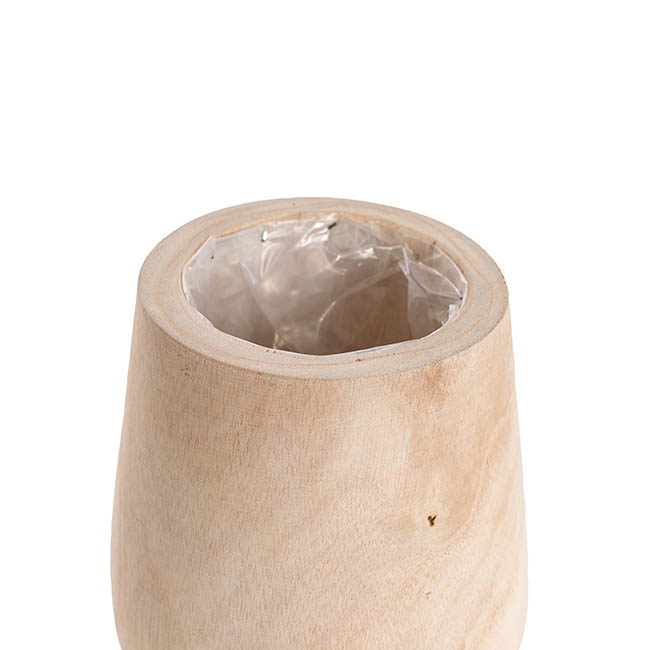Wooden Belly Pot Natural (16cmx18.5cmH)