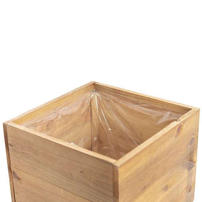 Organic Reclaimed Wooden Pot Planter With Stand 33x30x32cmH